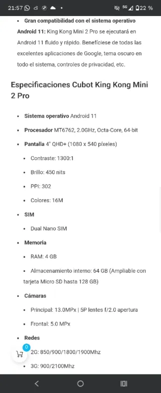 Cubot KingKong Mini 2 Pro 4+64GB.