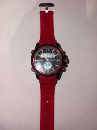Reloj Skyline Rojo y Negro