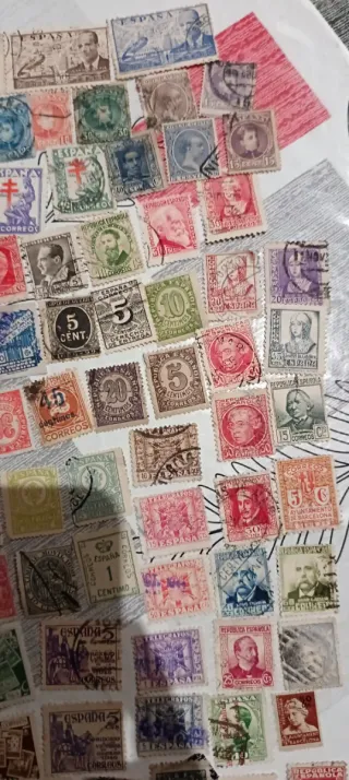 200 Sellos Antiguos Usados España