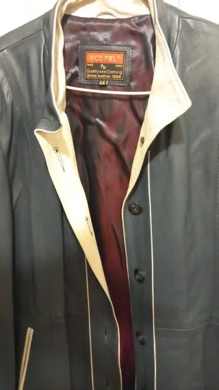 Chaquetón Piel Rico Piel Azul Marino Talla 44