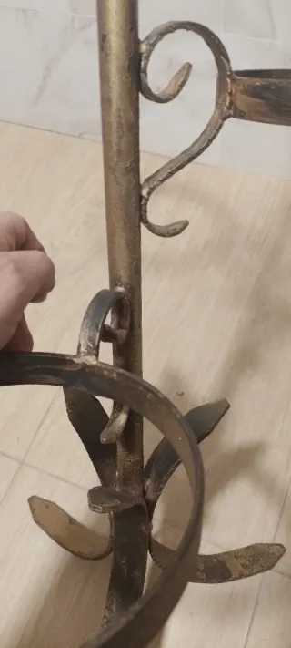 Conjunto Maceteros forja cobre latón decoración