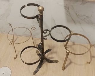 Conjunto Maceteros forja cobre latón decoración