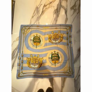 Pañuelo Hermès Seda 90x90 azul