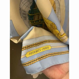 Pañuelo Hermès Seda 90x90 azul