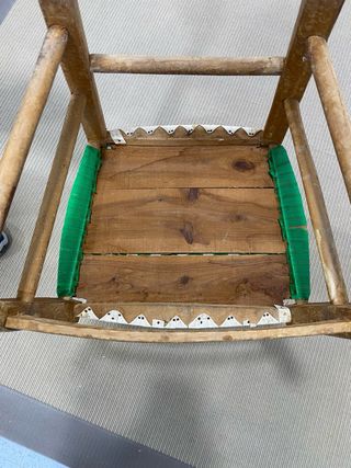 Silla antigua madera y enea siglo XIX