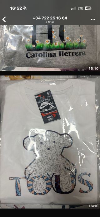 Camiseta Tous Corazón Corazones Talla S - xxl