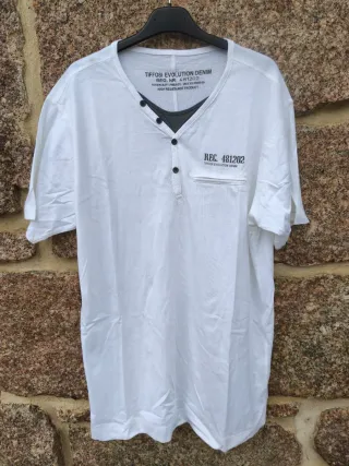 T-shirt Tiffosi Evolution Denim - Estilo Henley