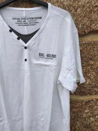 T-shirt Tiffosi Evolution Denim - Estilo Henley