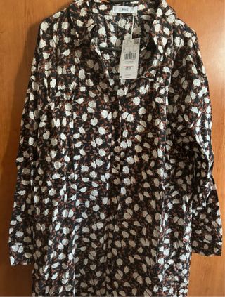 Vestido Mango floral negro talla M