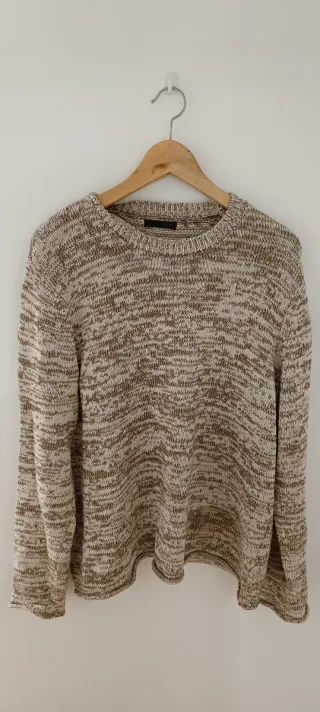 Jersey jaspeado beige y marrón