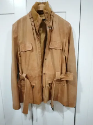 Chaqueta vintage cuero marrón