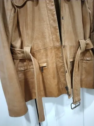 Chaqueta vintage cuero marrón