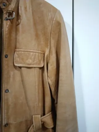 Chaqueta vintage cuero marrón
