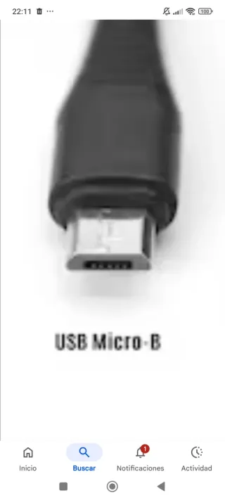 Cargador móvil USB Tipo B. Samsung