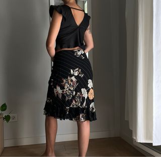 Falda midi vintage floral