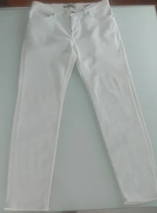 Pantalón vaquero blanco Mango Talla 44