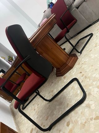 Sillas de oficina/comedor rojas y negras