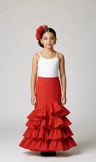 Falda Flamenco Volantes Negra