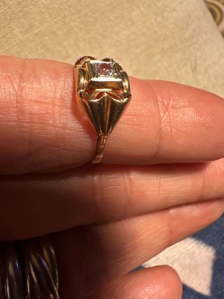 Anello Art Nouveau oro 18k diamante