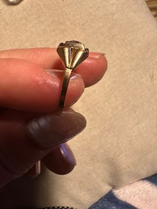 Anello Art Nouveau oro 18k diamante
