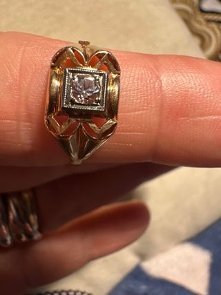 Anello Art Nouveau oro 18k diamante