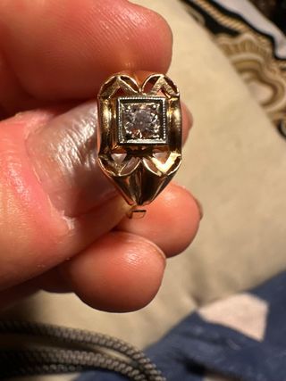 Anello Art Nouveau oro 18k diamante