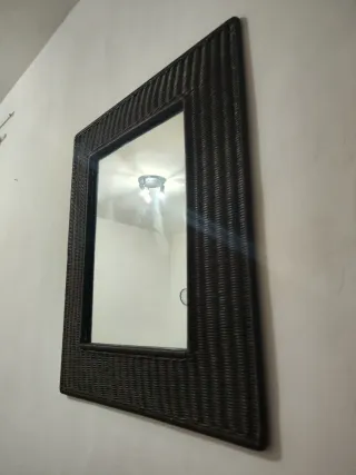 Espejo Decorativo Mimbre Marrón
