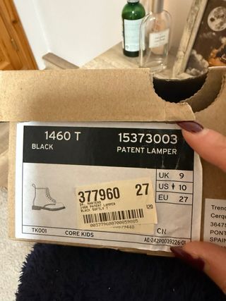 Botas Dr. Martens Niña Charol Negro