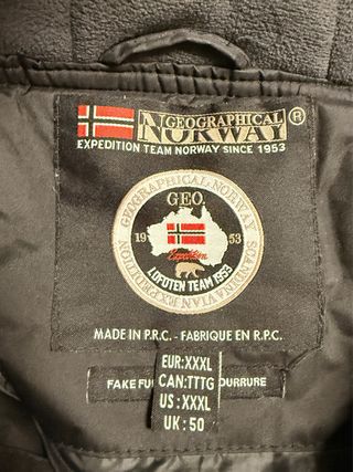 Chaqueta Geographical Norway Negra con Capucha