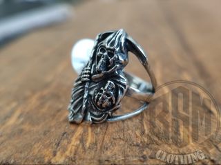 Anello Teschio Grim Reaper silver
