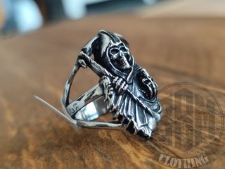 Anello Teschio Grim Reaper silver