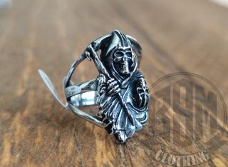 Anello Teschio Grim Reaper silver