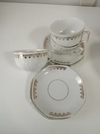 0 Juego desayuno porcelana fina antigüo