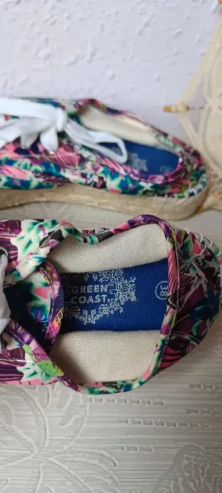 Alpargatas con cordones multicolor talla 38