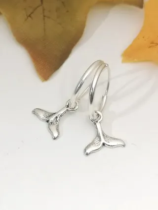 Aros Cola de Ballena Plata Ley 925