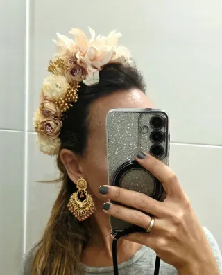 Conjunto Flamenca Oro y beig