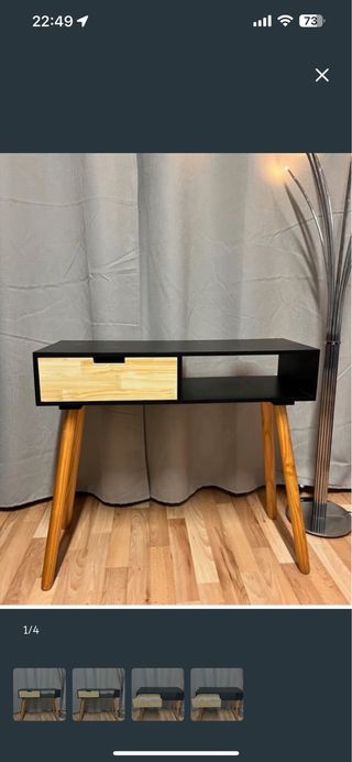 Mueble de entrada negro y madera