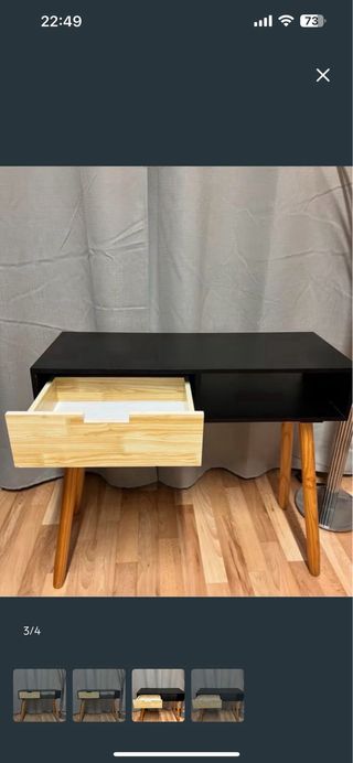 Mueble de entrada negro y madera