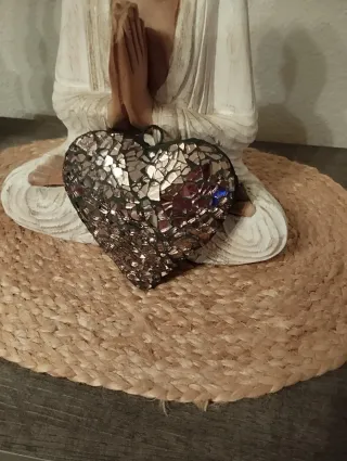 Corazón decorativo mosaico cristal