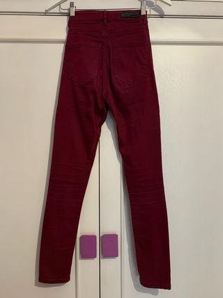Pantalones Stradivarius Rojo burdeos