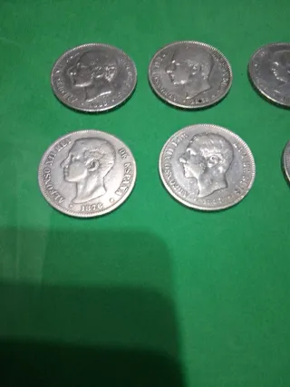 Lote 7 Duros Plata Alfonso XIII
