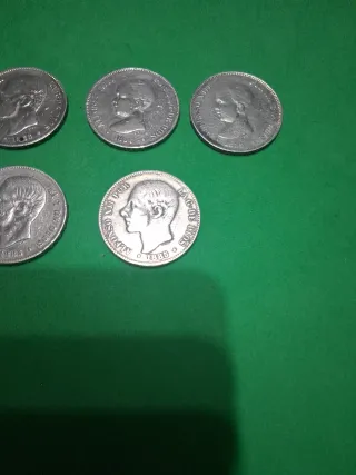 Lote 7 Duros Plata Alfonso XIII