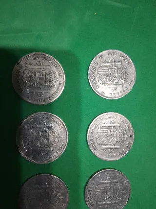 Lote 7 Duros Plata Alfonso XIII