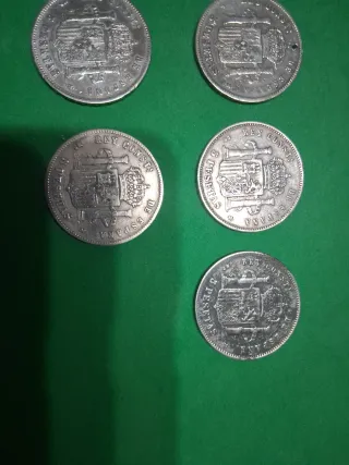 Lote 7 Duros Plata Alfonso XIII