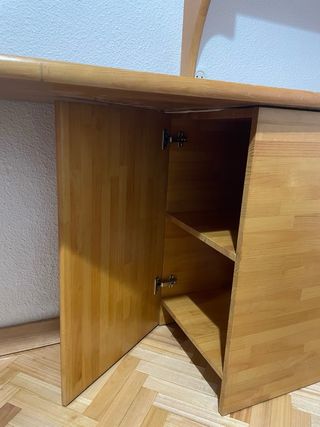 Escritorio y librería madera roble maciza