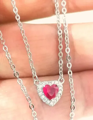 Collar Corazón Plata Ley 925 40cm