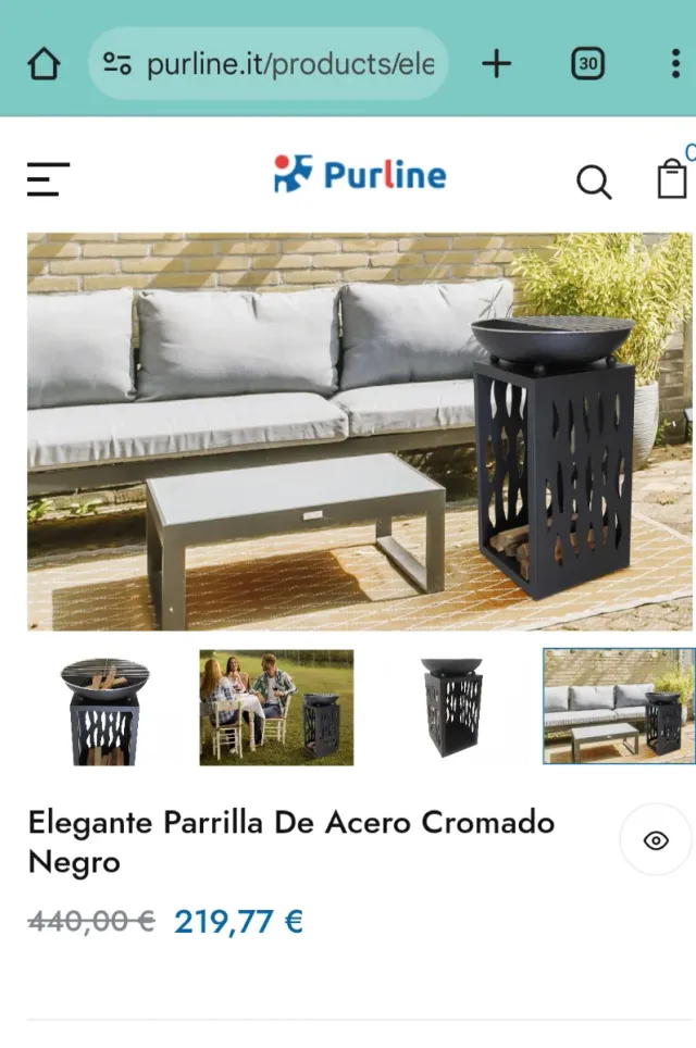 Elegante parrilla de acero cromado negro