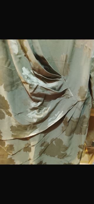 Vestido fiesta verde estampado