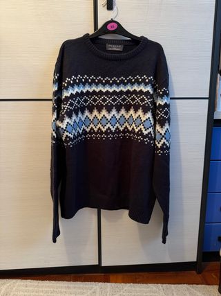 Jersey Primark Estampado Nórdico Azul Marino Talla