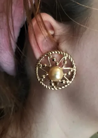 Pendientes antiguos vintage chapados en oro